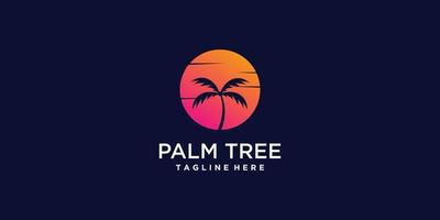 Palm tree logo design Premium Vector
