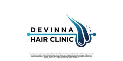 Hair clinic logo design vector with creative unique premium vector part 1