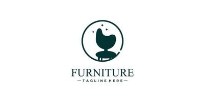 diseño de logotipo de muebles con vector premium de concepto moderno