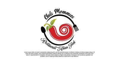 diseño de logotipo de chili mommies con concepto creativo premium vector parte 2