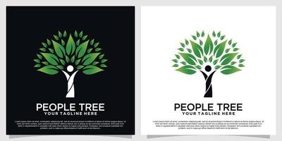 diseño de logotipo de árbol de personas vector premium único parte 2
