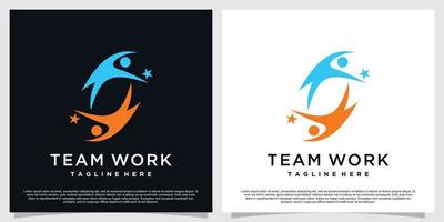 Team work logo design with creative concept premium vector part 1