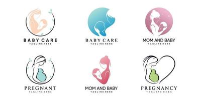 Set pregnant logo design with creative element Premium Vector part 1