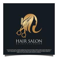 Hair salon logo design Premium Vector