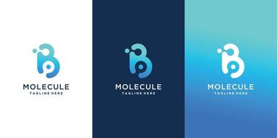 Letter B logo design with molecule concept Premium Vector