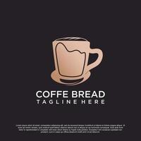 Coffee bread logo design Premium Vector