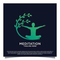 Meditation logo design Premium Vector