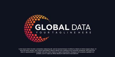 Global data logo design Premium Vector