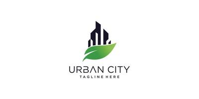 logo urbano con concepto verde creativo vector