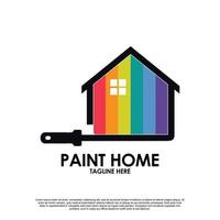 Paint house logo template isolated in white background Premium Vector