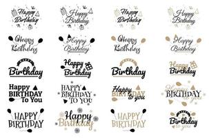 Happy Birthday Labels vector
