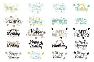 Happy Birthday Labels vector