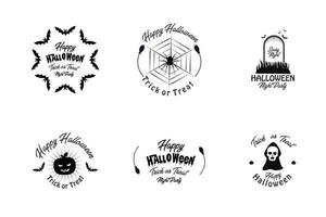 Happy halloween vector vintage label set