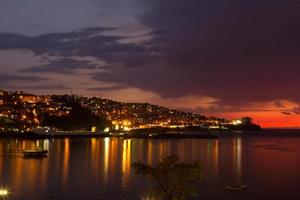 Sunset over Zonguldak Port photo