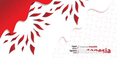 indonesian independence day banner 17 august 1945, simple background with a little free space you can add a logo according to the year of independence vector