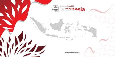 indonesian independence day banner 17 august 1945, simple background with a little free space you can add a logo according to the year of independence vector