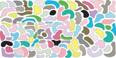 fondo de patrón abstracto con varias formas abstractas con muchos colores pastel vector