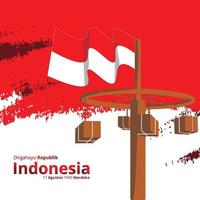 indonesian independence day banner 17 august 1945, simple background with a little free space you can add a logo according to the year of independence vector