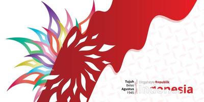 indonesian independence day banner 17 august 1945, simple background with a little free space you can add a logo according to the year of independence vector