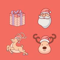 Christmas set cartoon illustration vector