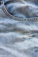 Close up of blue jeans photo