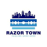 razor city illustration logo design