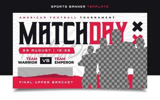 American Football sports match day banner flyer for social media post vector