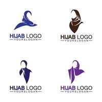 plantilla de vector de diseño de logotipo hijab