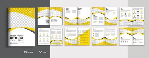 Company profile A4 multipage business brochure template layout design, 16 pages business profile brochure design, modern bi-fold brochure fully editable template vector