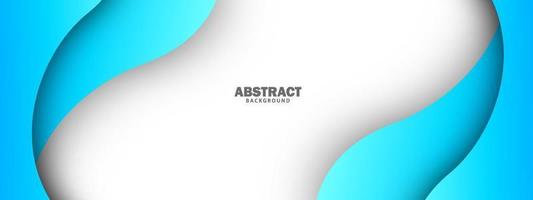 Abstract wavy shape blue color banner background vector