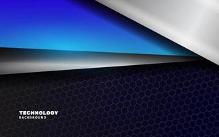 Modern abstract technology silver blue color background vector