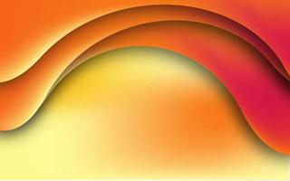 Abstract wave shape orange color papercut background vector