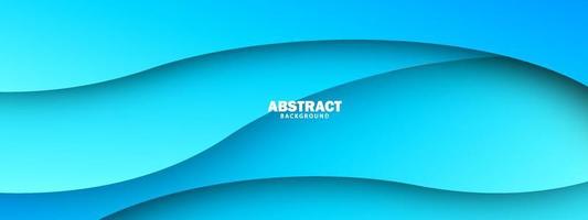 Abstract wavy shape blue color banner background vector