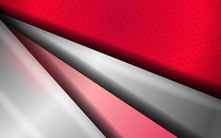 Abstract technology silver metal and red background vector