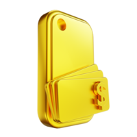 dinheiro digital dourado de ilustração 3D png