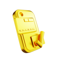 3d illustratie gouden mobiel en credit kaart png