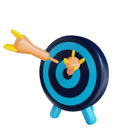 3D illustration target and goal suitable for marketing png