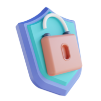 3D illustration security unlock png