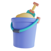 3D illustration sand shovel cans png