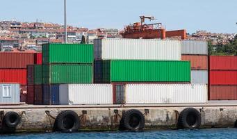 Containers in port photo