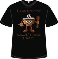 diseño de camiseta del día internacional del café vector