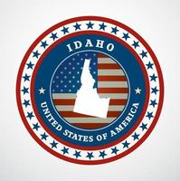 etiqueta con mapa de idaho, vector