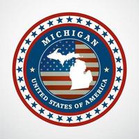 etiqueta con mapa de michigan, vector