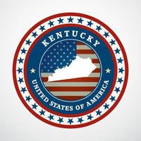 etiqueta con mapa de kentucky, vector