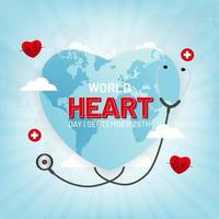 World Heart Day September 29th illustration on isolated background design vector