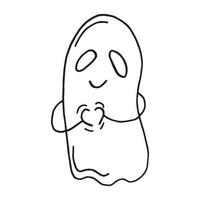 ghost in doodle style vector