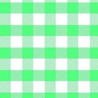 Plaid check patten in  green and white.Seamless fabric texture for print. vector
