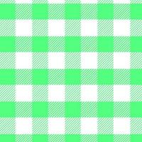 Plaid check patten in  green and white.Seamless fabric texture for print. vector