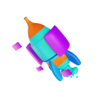 foguete de ilustração 3D png