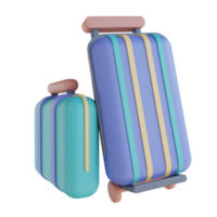 3D illustration clothes suitcase png